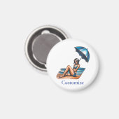 Bikini Girl Beach Napping Thunder_Cove Magnet (Vorderseite/Rückseite)