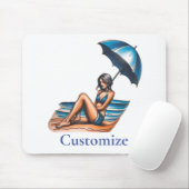 Bikini Girl Beach Napping Thunder_Cove Mousepad (Mit Mouse)