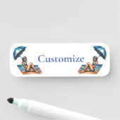 Bikini Girl Beach Napping Thunder_Cove Namensschild (Beispiel)