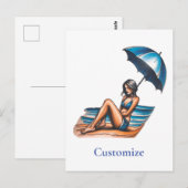 Bikini Girl Beach Napping Thunder_Cove Postkarte (Vorne/Hinten)