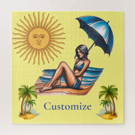 Bikini Girl Beach Napping Thunder_Cove Puzzle (Vertikal)