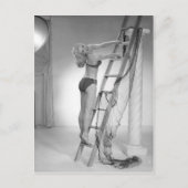 Bikini Girl Black and White Foto Postkarte (Vorderseite)