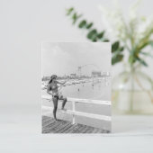 Bikini Girl Fischen Daytona Beach Florida Postkarte (Stehend Vorderseite)