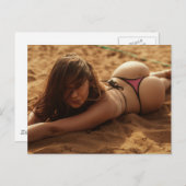 Bikini Girl-Foto Postkarte (Vorne/Hinten)