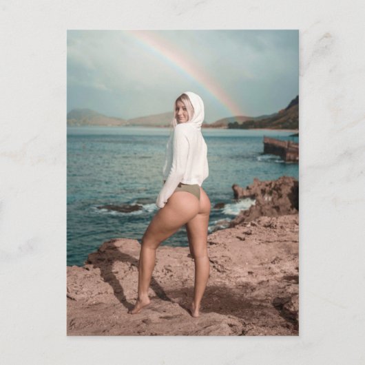 Bikini Girl Foto Postkarte (Vorderseite)