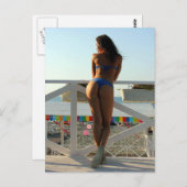 Bikini Girl Foto Postkarte (Vorne/Hinten)
