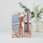 Bikini Girl Foto Postkarte (Stehend Vorderseite)