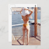 Bikini Girl Foto Postkarte (Vorne/Hinten)