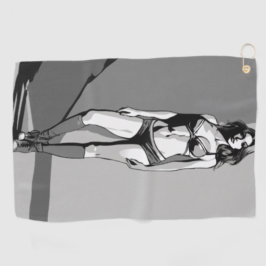Bikini Girl Golfhandtuch (Horizontal)