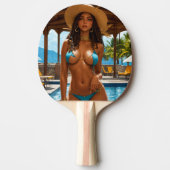 BIKINI GIRL HOT PONG PADDLE TISCHTENNIS SCHLÄGER (Vorderseite)