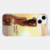Bikini Girl Posing im Meer bei Sonnenuntergang Case-Mate iPhone Hülle (Rückseite (Horizontal))