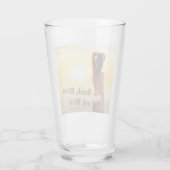 Bikini Girl Posing im Meer bei Sonnenuntergang Glas (Rückseite)