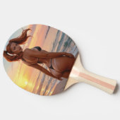 BIKINI GIRL TAN LINIEN PING PONG PADDLE TISCHTENNIS SCHLÄGER (Seitenansicht)