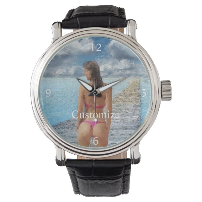Bikini Girl Thunder_Cove Armbanduhr (Vorderseite)