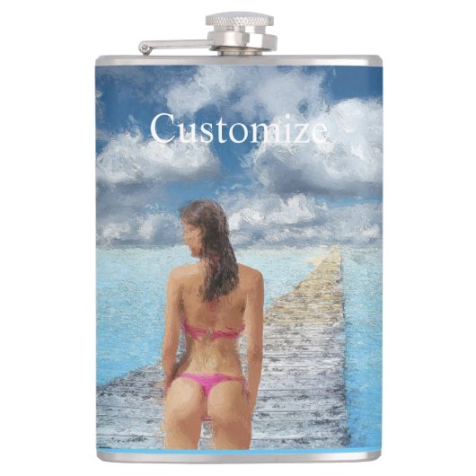 Bikini Girl Thunder_Cove Flachmann (Vorderseite)