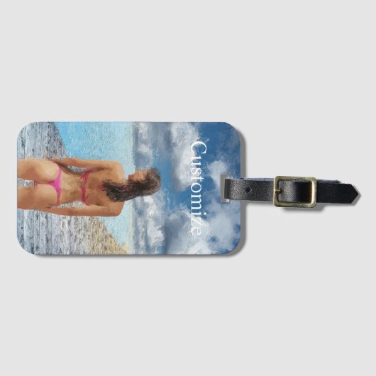 Bikini Girl Thunder_Cove Gepäckanhänger (Vorderseite (Horizontal))