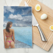 Bikini Girl Thunder_Cove Geschirrtuch (Viertel Falte)