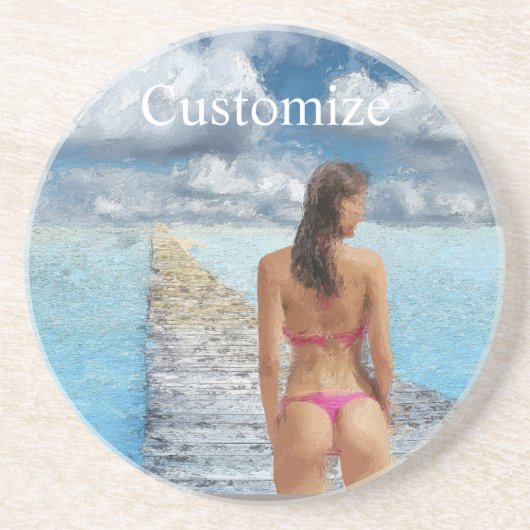 Bikini Girl Thunder_Cove Getränkeuntersetzer (Vorne)