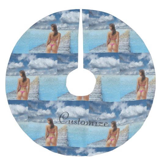 Bikini Girl Thunder_Cove Polyester Weihnachtsbaumdecke (Vorderseite)