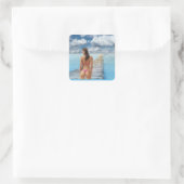 Bikini Girl Thunder_Cove Quadratischer Aufkleber (Tasche)