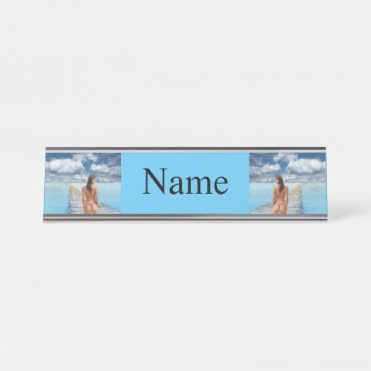 Bikini Girl Thunder_Cove Schreibtischnamensplakette (Vorderseite )
