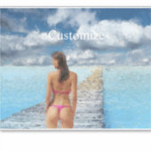Bikini Girl Thunder_Cove Square Sticker (Vorderseite)