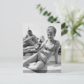 Bikini Girl Vintag Foto Postkarte (Stehend Vorderseite)