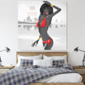 Bikini Girl Wrapped Canvas Leinwanddruck (Insitu (Schlafzimmer))