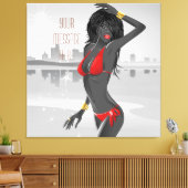 Bikini Girl Wrapped Canvas Leinwanddruck (Insitu (Wohnzimmer))