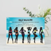 Bikini Girls Einladung (Stehend Vorderseite)