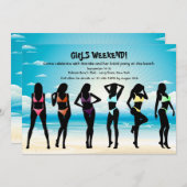 Bikini Girls Einladung (Vorne/Hinten)