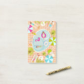 Bikini-Girls und Typ spielen Schwimmbadspiel Post-it Klebezettel (Auf Schreibtisch)