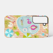 Bikini-Girls und Typ spielen Schwimmbadspiel Samsung Galaxy Hülle (Rückseite (Horizontal))