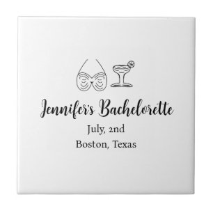 Bikini Glascocktail Junggeselinnen-Abschied Name Fliese