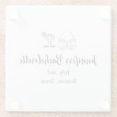 Bikini Glascocktail Junggeselinnen-Abschied Name Glasuntersetzer (Rückseite)