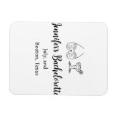 Bikini Glascocktail Junggeselinnen-Abschied Name Magnet (Horizontal)
