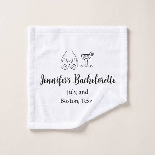Bikini Glascocktail Junggeselinnen-Abschied Name Waschlappen (Waschlappen)