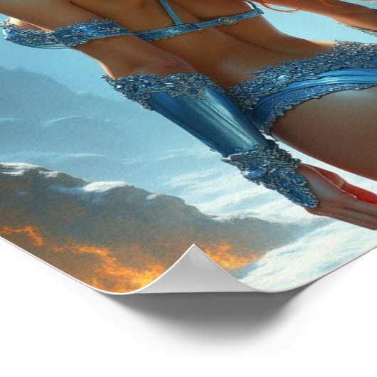 Bikini-Göttin des Feuers und des Eises Poster (Ecke)