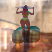 Bikini Hintern Beach Girl Thunder_Cove Fensteraufkleber (Blatt 2)