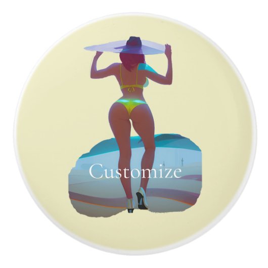 Bikini Hintern Beach Girl Thunder_Cove Keramikknauf (Vorderseite)