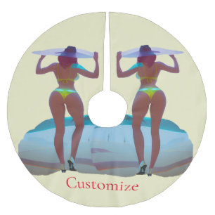 Bikini Hintern Beach Girl Thunder_Cove Polyester Weihnachtsbaumdecke