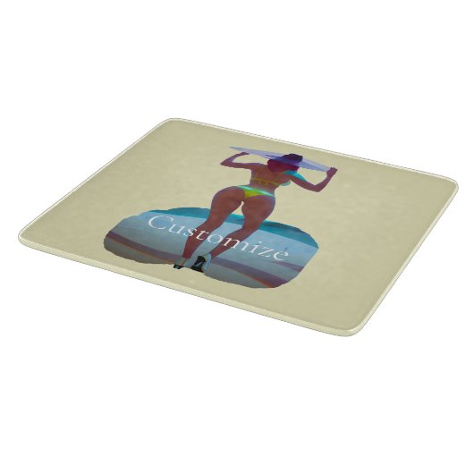 Bikini Hintern Beach Girl Thunder_Cove Schneidebrett (Ecke)