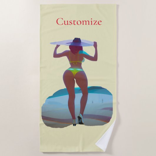 Bikini Hintern Beach Girl Thunder_Cove Strandtuch (Vorderseite)