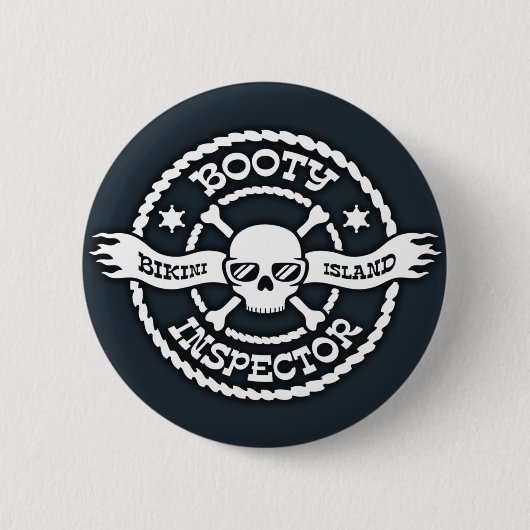 Bikini-Insel-Hintern-Inspektor Button (Vorderseite)