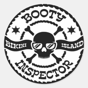 Bikini Island Hintern Inspector Runder Aufkleber