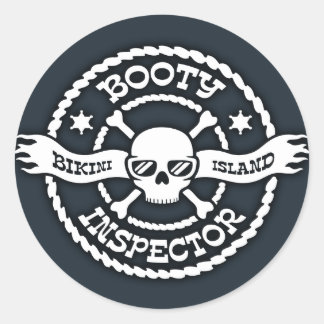 Bikini Island Hintern Inspector Runder Aufkleber