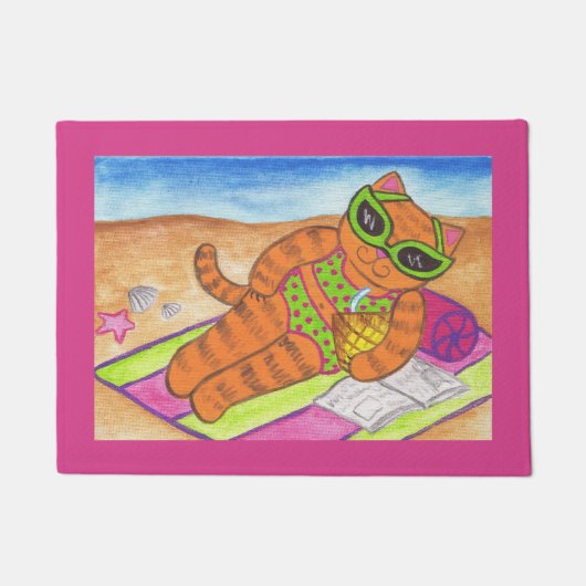 Bikini-Katzen-Teppich Türvorleger Fußmatte (Vorderseite)