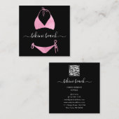 Bikini Lingerie Beach Kostüme Unterwäsche Shop Pin Quadratische Visitenkarte (Vorne/Hinten)