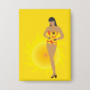 Bikini-Mädchen Button