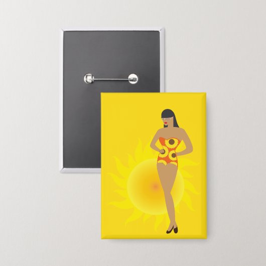 Bikini-Mädchen Button (Vorderseite/Rückseite)